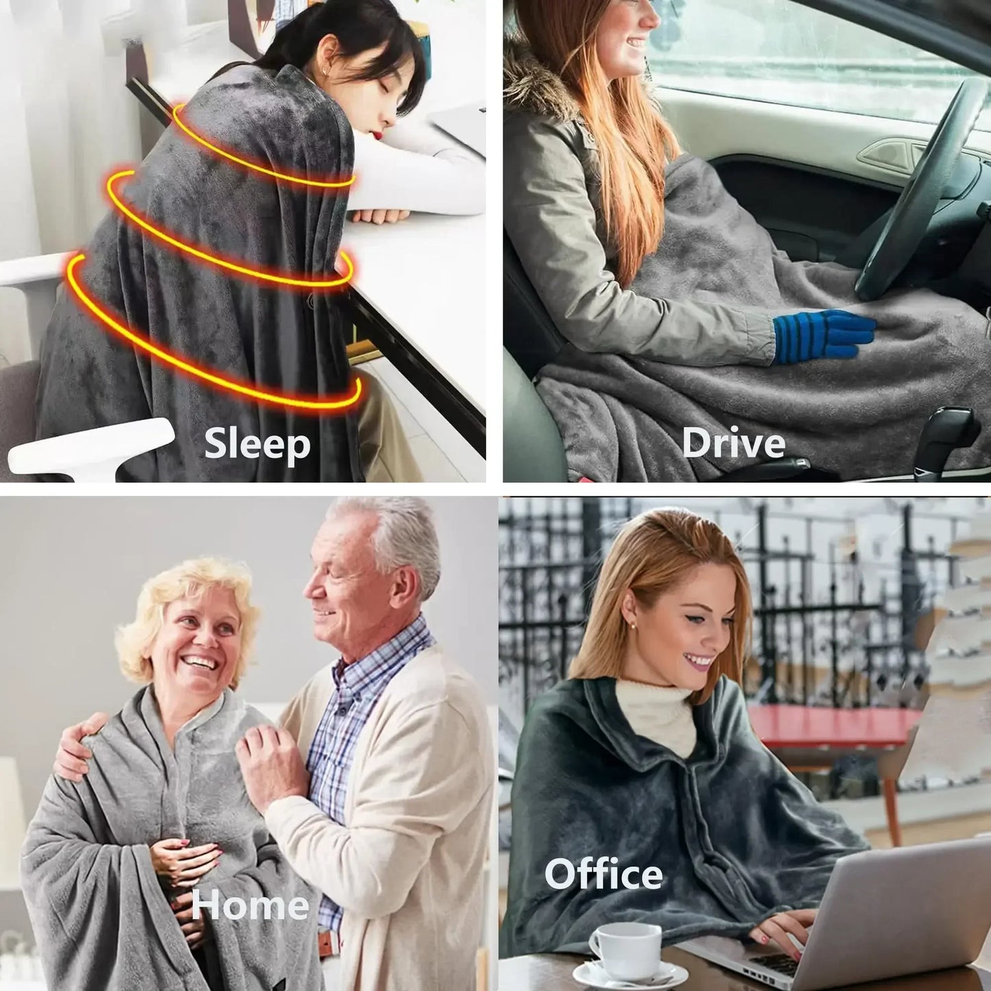 Couverture chauffante multifonctionnelle, châle électrique,et rechargeable. ⭐⭐⭐⭐⭐ 4.8