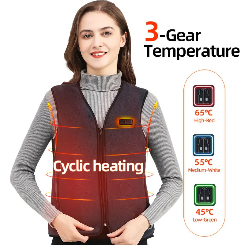 Gilet chauffant en polaire intelligent pour hommes et femmes rechargeable.                  ⭐⭐⭐⭐⭐ 4.5